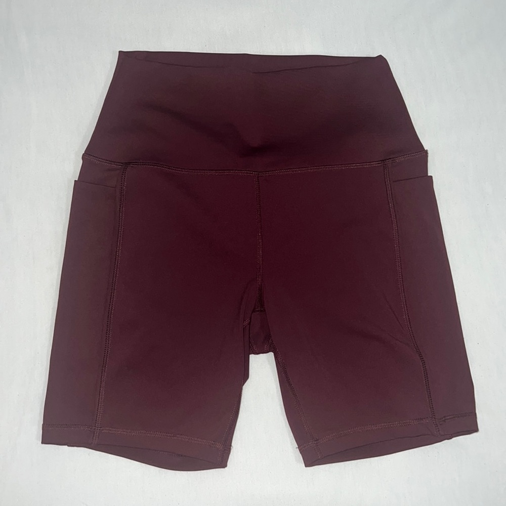Maroon Biker Shorts